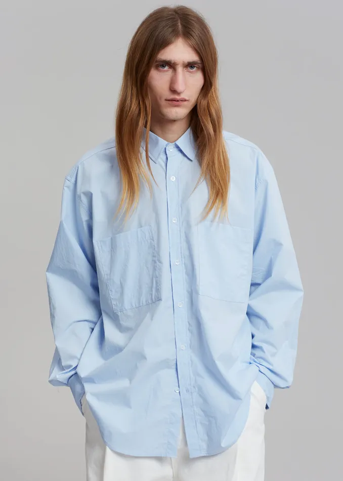 Men Gus Oversized Shirt 8211 Sky The Frankie Shop Tops