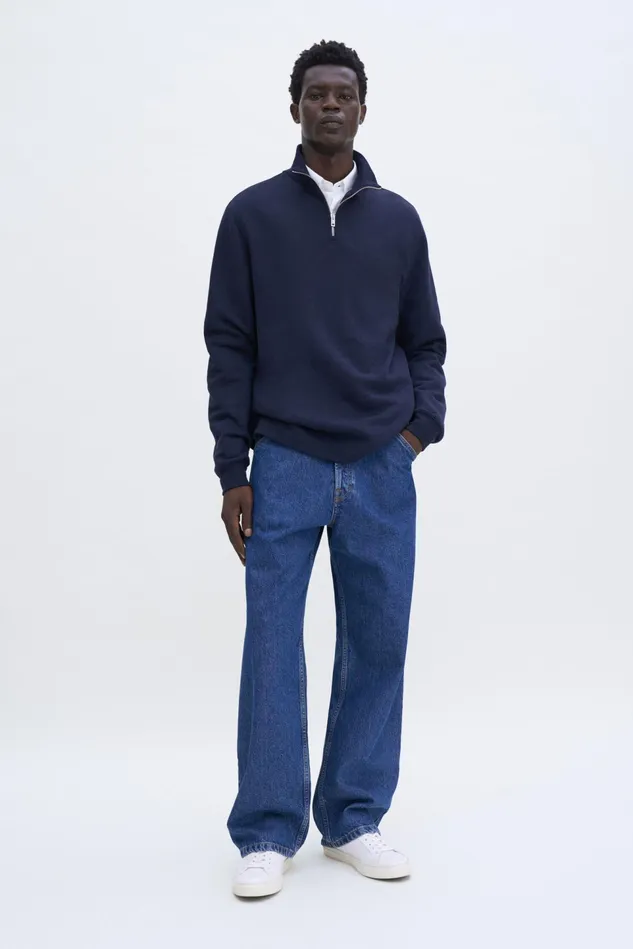 Men Half Zip Sweatshirt Navy Filippa K TShirts