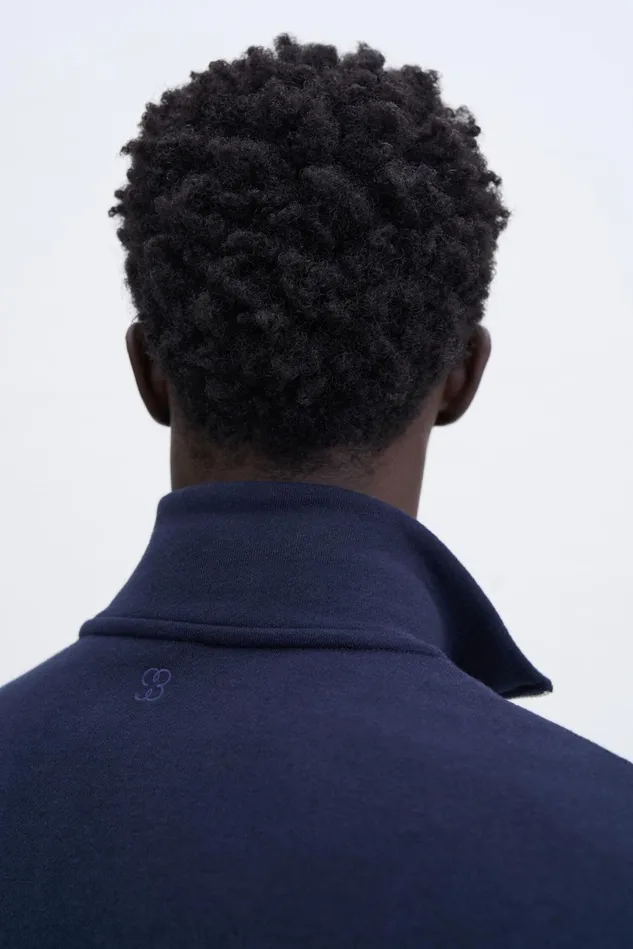 Men Half Zip Sweatshirt Navy Filippa K TShirts