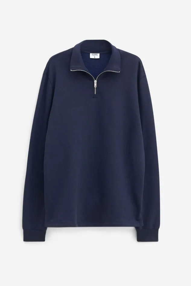 Men Half Zip Sweatshirt Navy Filippa K TShirts