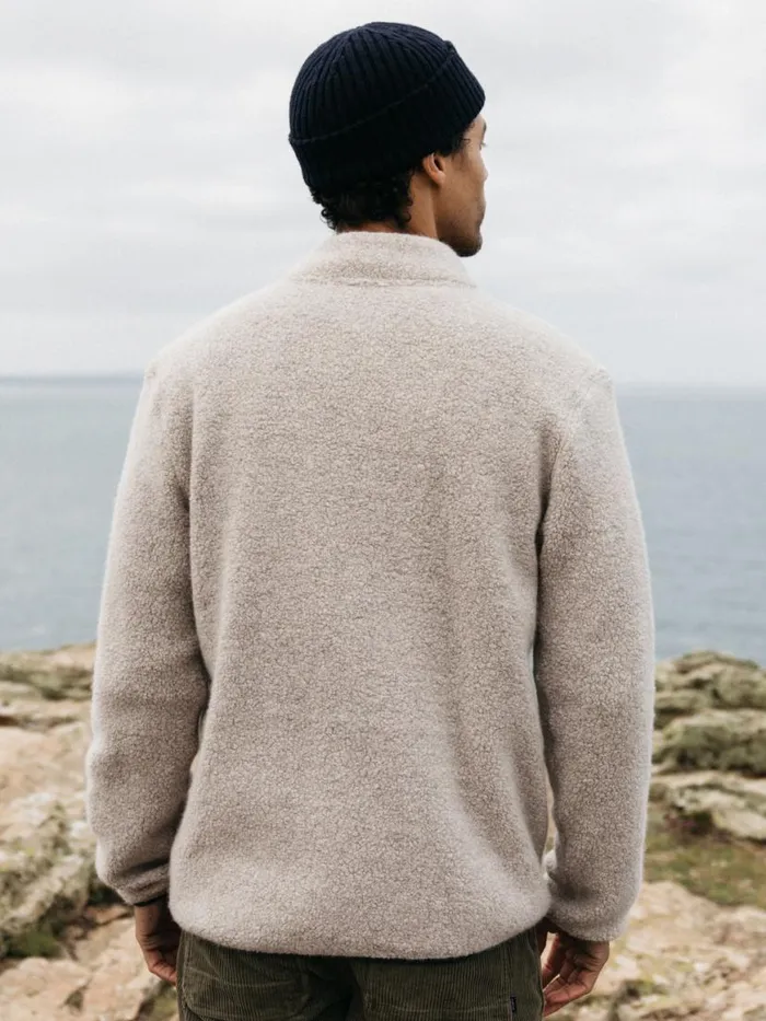 Men Hegen 14 Zip Wool Fleece Coastal Fjordoatmeal Finisterre Fleece