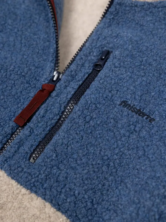 Men Hegen 14 Zip Wool Fleece Coastal Fjordoatmeal Finisterre Fleece