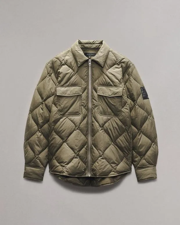 Men Jackets and Coats Rag and Bone Dane Down Shirt Jacket Gravel