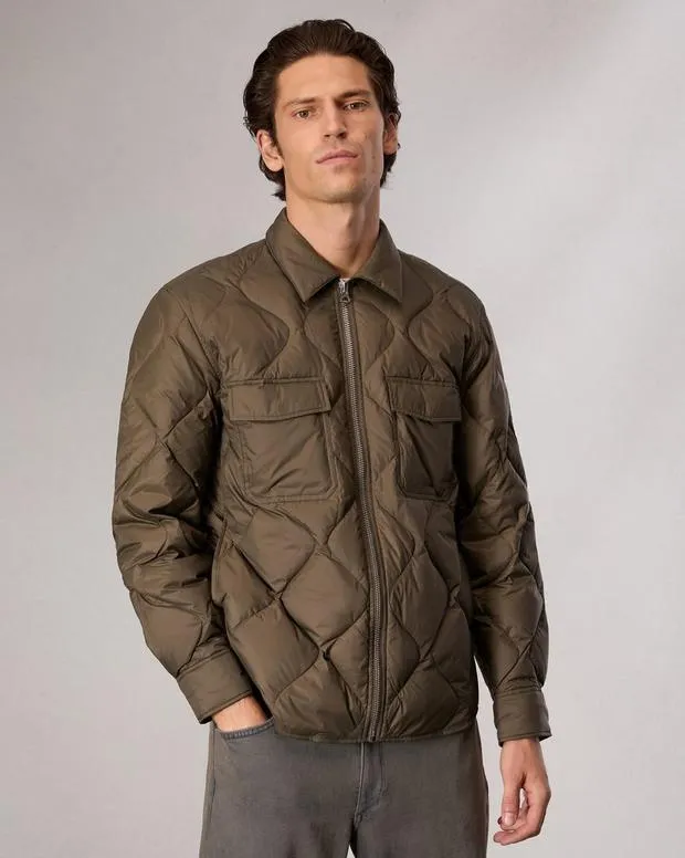Men Jackets and Coats Rag and Bone Dane Down Shirt Jacket Gravel