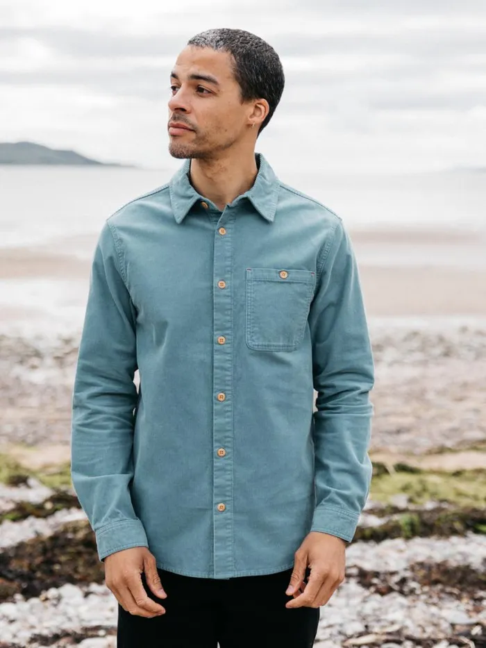 Men Jetty Cord Shirt Ocean Storm Finisterre Shirts