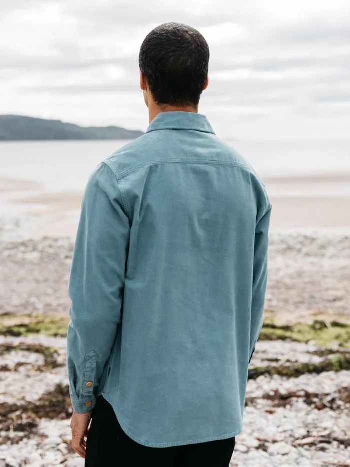 Men Jetty Cord Shirt Ocean Storm Finisterre Shirts