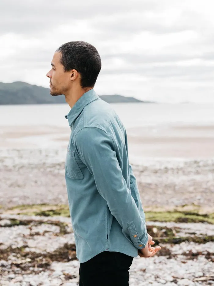 Men Jetty Cord Shirt Ocean Storm Finisterre Shirts
