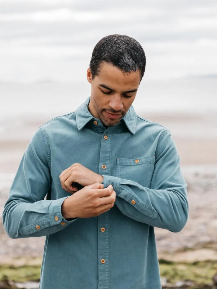 Men Jetty Cord Shirt Ocean Storm Finisterre Shirts