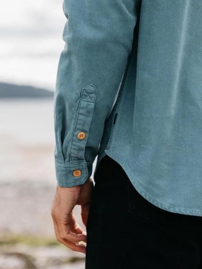 Men Jetty Cord Shirt Ocean Storm Finisterre Shirts