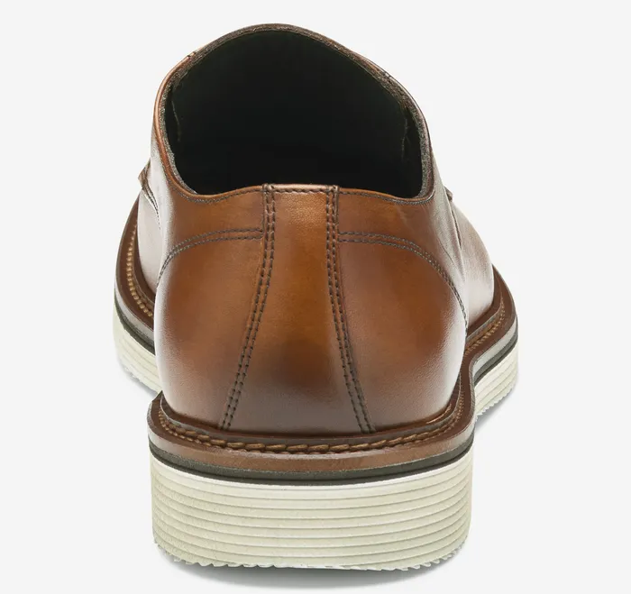 Men Johnston and Murphy Jenson Plain Toe Tan European Calfskin LaceUps