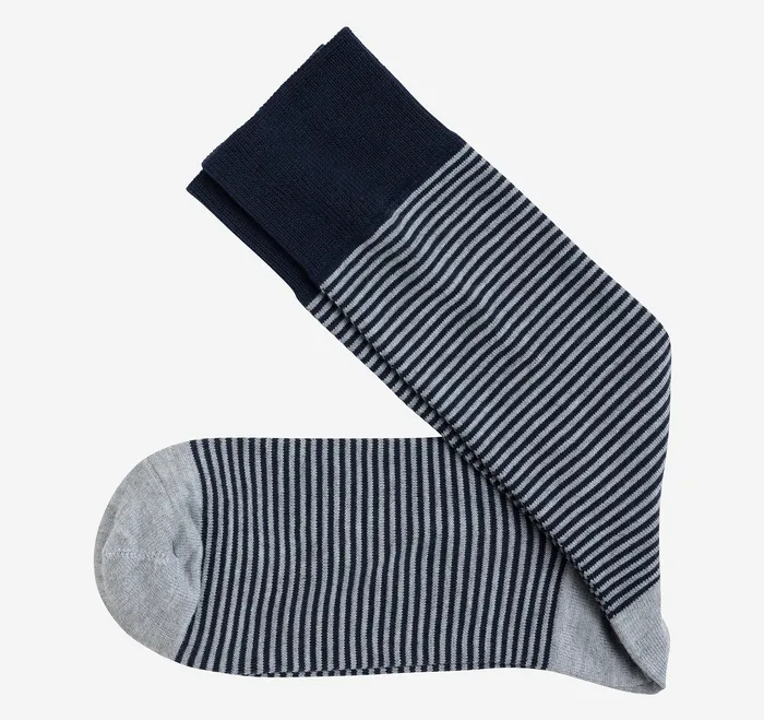 Men Johnston and Murphy Striped Dress Socks Gray Heathered Micro Stripe Accessories