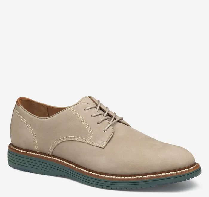 Men Johnston and Murphy Upton Plain Toe Taupe Nubuck Shoes