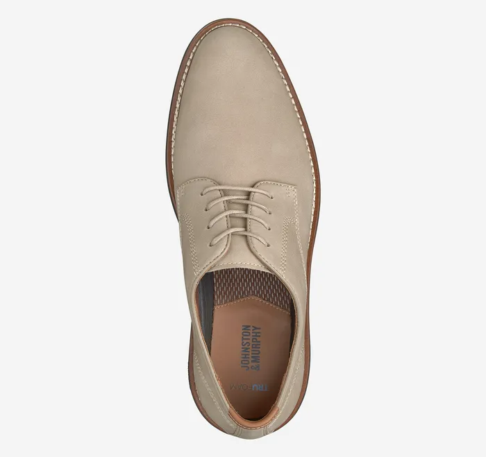 Men Johnston and Murphy Upton Plain Toe Taupe Nubuck Shoes