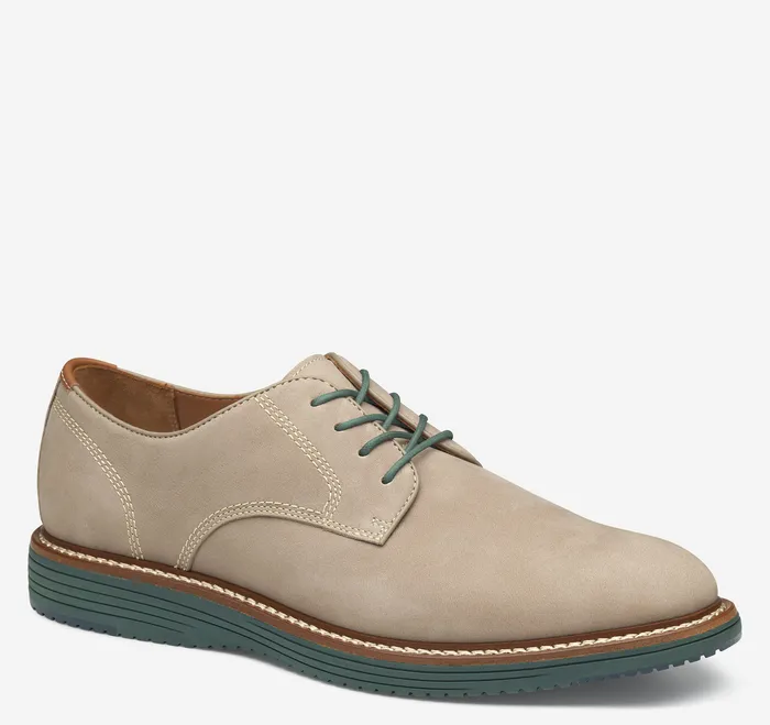 Men Johnston and Murphy Upton Plain Toe Taupe Nubuck Shoes