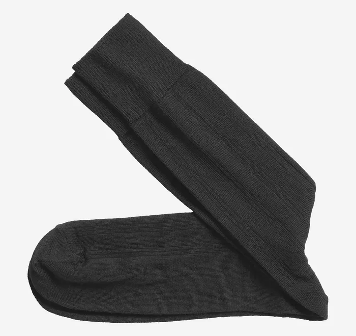 Men Johnston and Murphy Wool Ribbed Socks Black Socks
