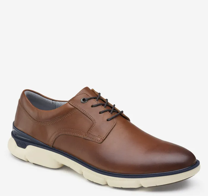 Men Johnston and Murphy XC4 Tanner Plain Toe Tan Full Grain Shoes