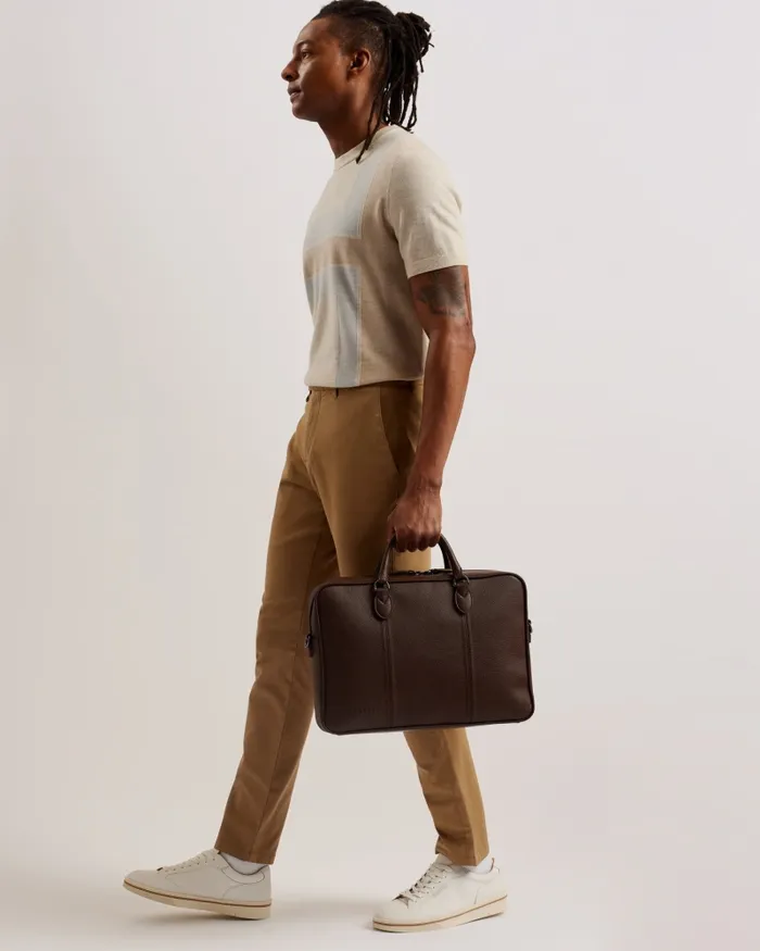 Men KADEN 8211 Faux Leather Document Bag Brownchocolate Ted Baker Cross Body Bags