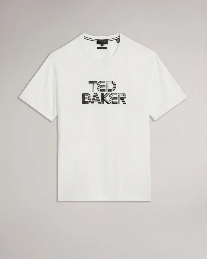 Men KENEDY 8211 Short Sleeve Regular Fit Branded TShirt White Ted Baker Tops