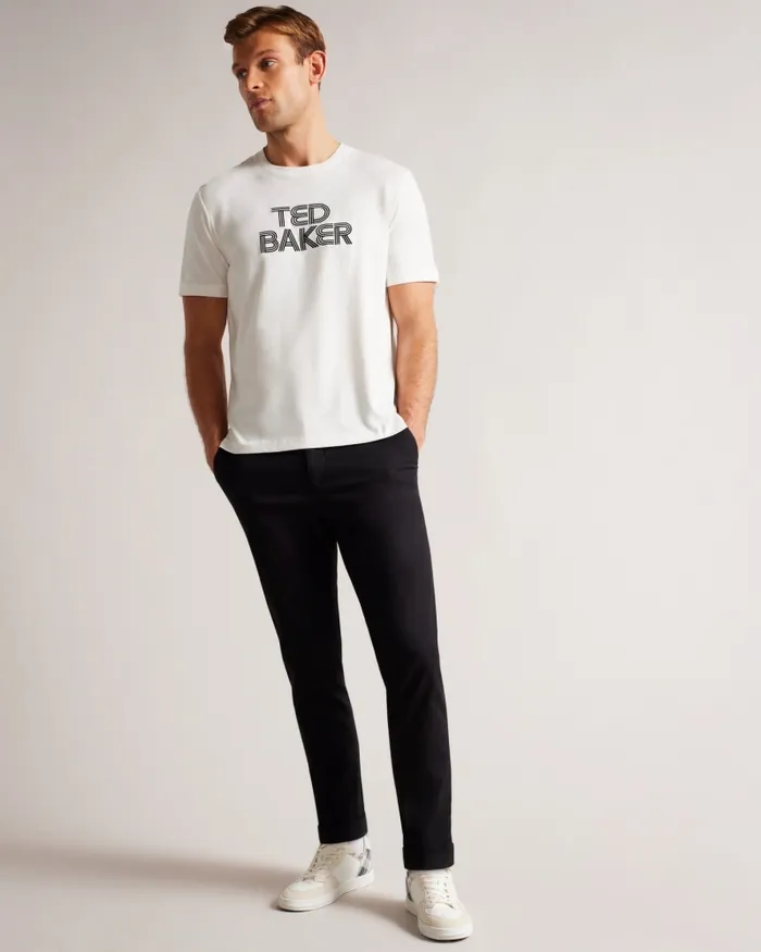 Men KENEDY 8211 Short Sleeve Regular Fit Branded TShirt White Ted Baker Tops