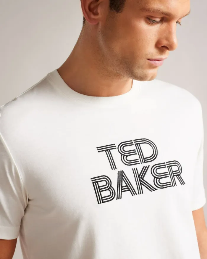 Men KENEDY 8211 Short Sleeve Regular Fit Branded TShirt White Ted Baker Tops