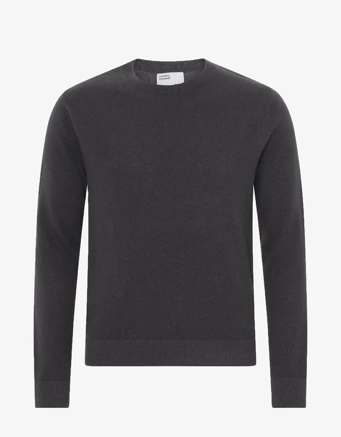 Men Knit Sweaters Colorfulstandard Light Merino Wool Crew 8211 Lava Grey