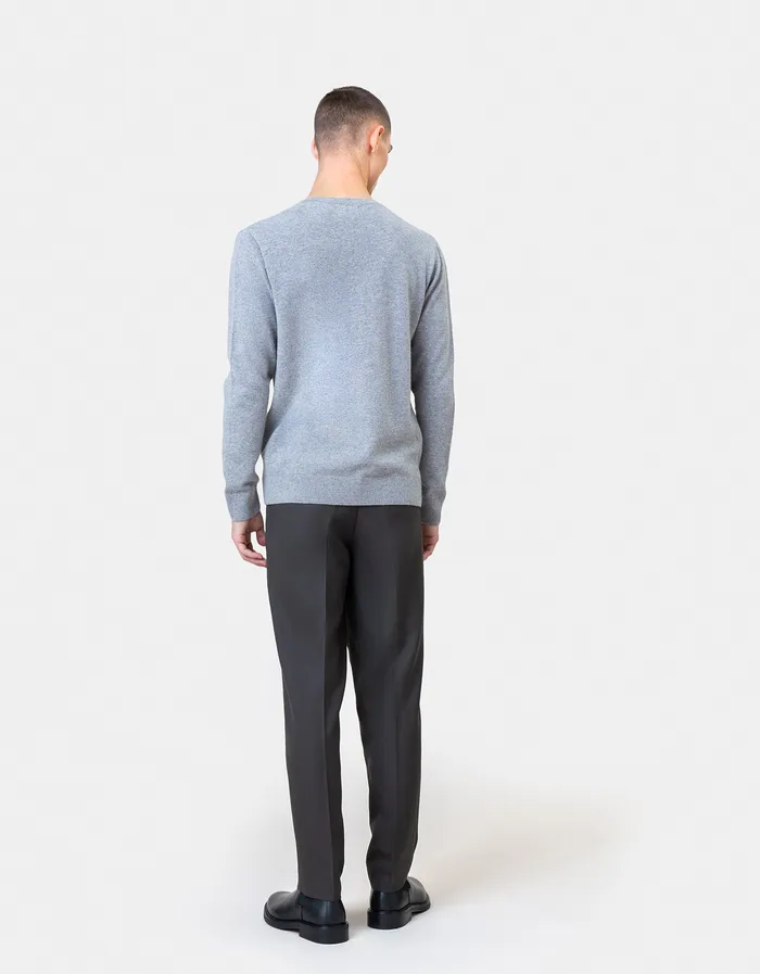 Men Knit Sweaters Colorfulstandard Light Merino Wool Crew 8211 Lava Grey