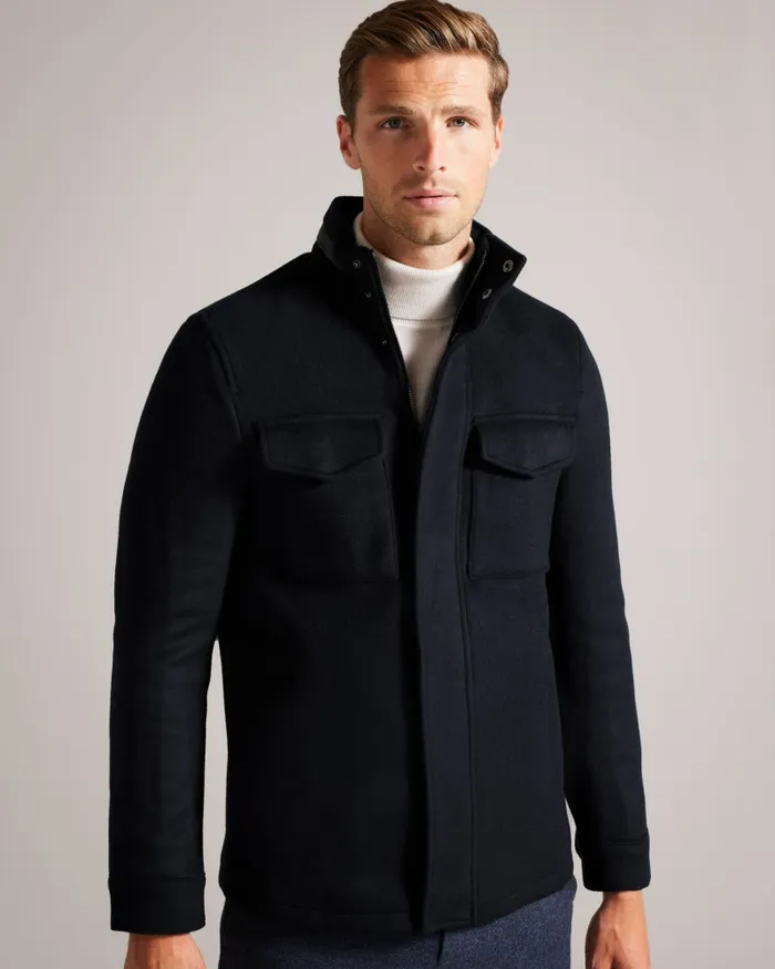 Men KNOWL 8211 Funnel Neck Wool Field Jacket Navy Ted Baker Coats and Jackets Men KNOWL 8211 Funnel Neck Wool Field Jacket Navy Ted Baker Coats and Jackets