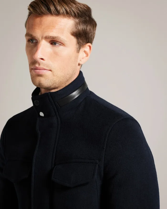 Men KNOWL 8211 Funnel Neck Wool Field Jacket Navy Ted Baker Coats and Jackets Men KNOWL 8211 Funnel Neck Wool Field Jacket Navy Ted Baker Coats and Jackets