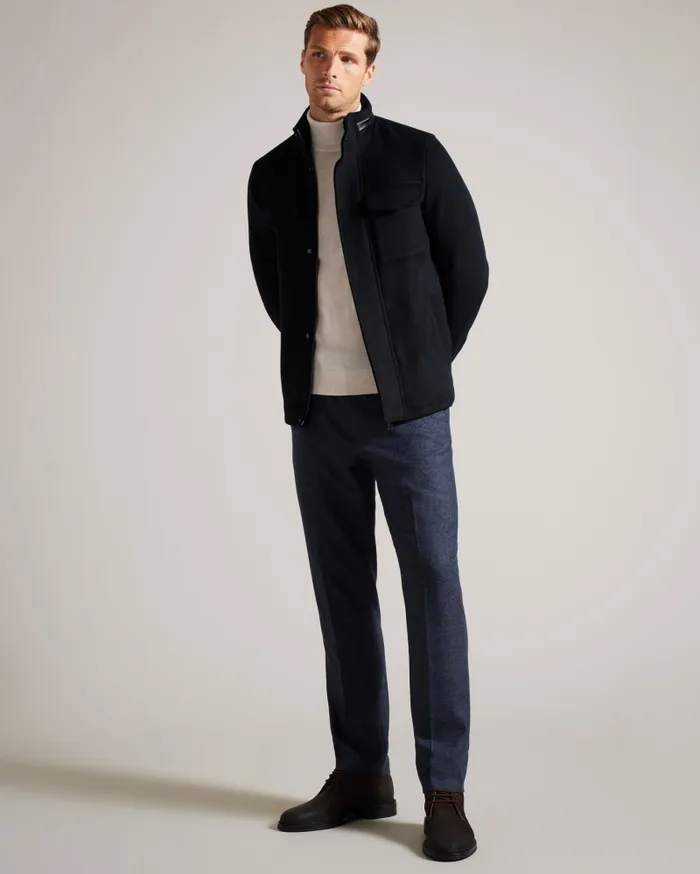 Men KNOWL 8211 Funnel Neck Wool Field Jacket Navy Ted Baker Coats and Jackets Men KNOWL 8211 Funnel Neck Wool Field Jacket Navy Ted Baker Coats and Jackets