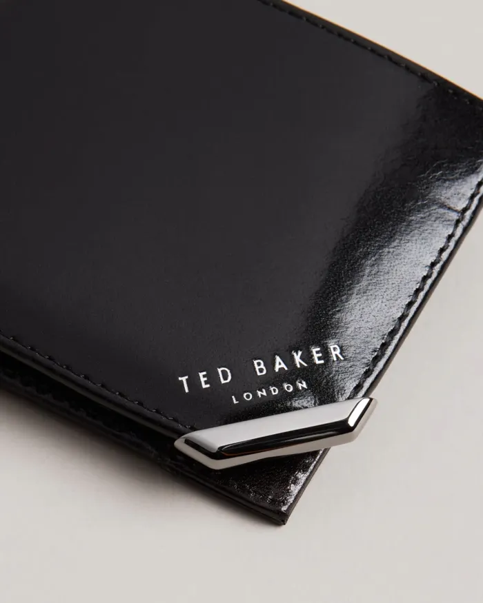 Men KORNERR 8211 Metal Corner Bifold Coin Wallet Black Ted Baker Wallets and Cardholders