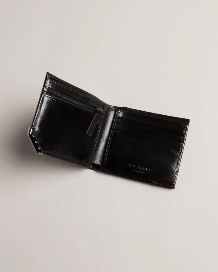 Men KORNERR 8211 Metal Corner Bifold Coin Wallet Black Ted Baker Wallets and Cardholders