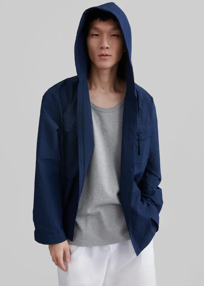Men Lars Hooded Jacket 8211 Navy The Frankie Shop Outerwear
