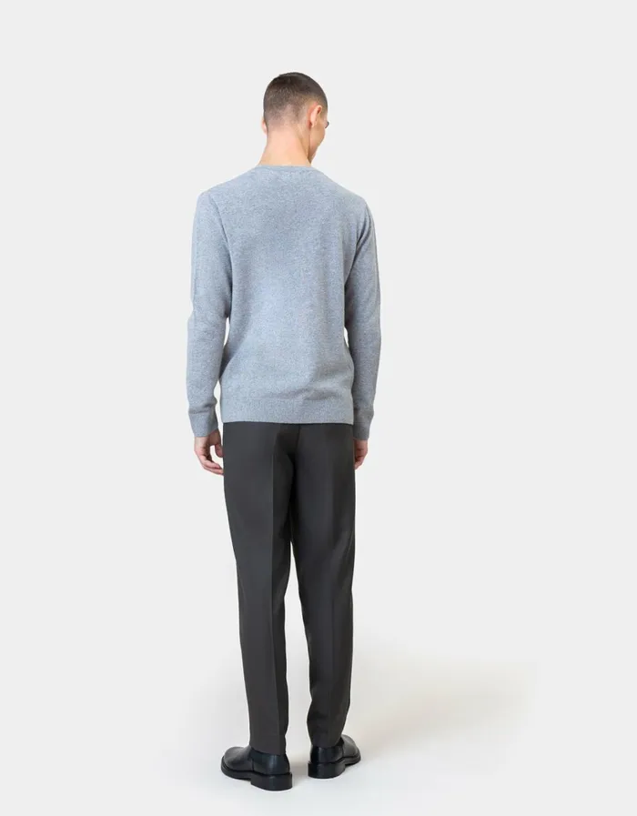 Men Light Merino Wool Crew Oxblood Red Colorful Standard Knit Sweaters