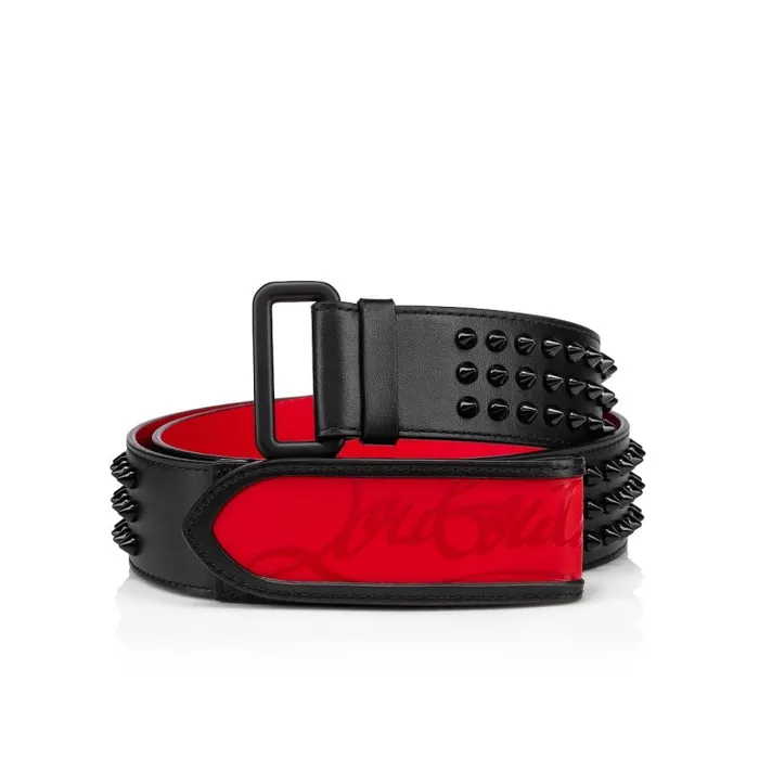 Men Loubi Belt Belt 8211 Calf Leather And Spikes 8211 Black And Loubi Christian Louboutin Belts Men Loubi Belt Belt 8211 Calf Leather And Spikes 8211 Black And Loubi Christian Louboutin Belts