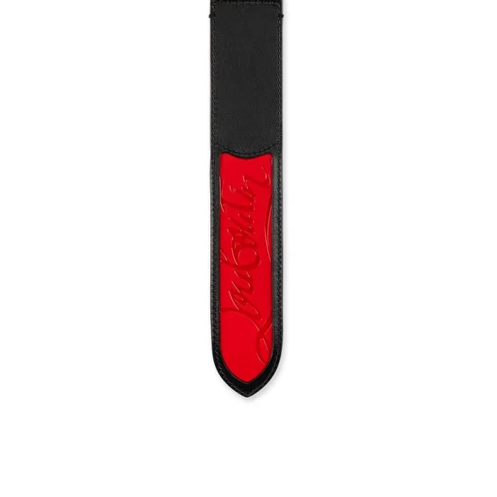 Men Loubi Belt Belt 8211 Calf Leather And Spikes 8211 Black And Loubi Christian Louboutin Belts