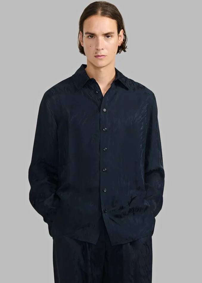 Men Louis Gabriel Nouchi Shirt With Musketeer Cuffs 8211 Dark Night Fur The Frankie Shop Tops
