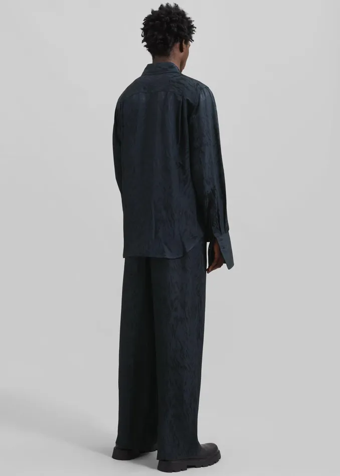 Men Louis Gabriel Nouchi Shirt With Musketeer Cuffs 8211 Dark Night Fur The Frankie Shop Tops