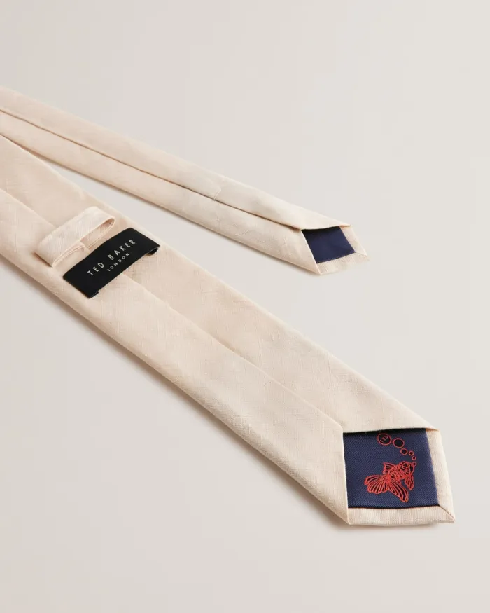 Men LYRE 8211 Texture Silk Linen Tie Stone Ted Baker Ties and Bowties
