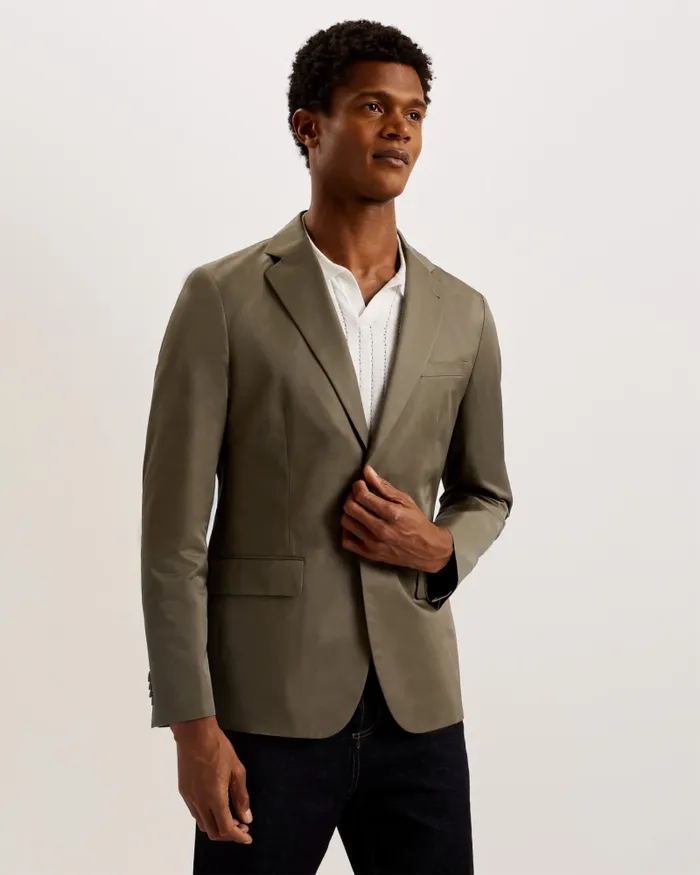 Men MAFAIRJ 8211 Slim Fit Notch Lapel Cotton Blazer Khaki Ted Baker Blazers Men MAFAIRJ 8211 Slim Fit Notch Lapel Cotton Blazer Khaki Ted Baker Blazers