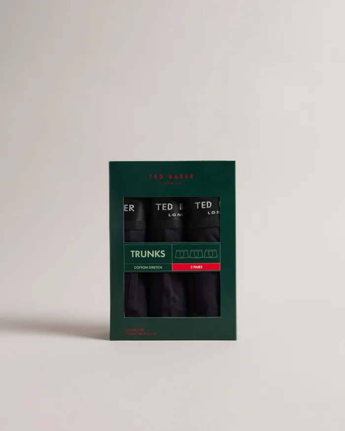Men MARCC 8211 Three Pack Of Cotton Trunks Black Ted Baker Underwear Men MARCC 8211 Three Pack Of Cotton Trunks Black Ted Baker Underwear