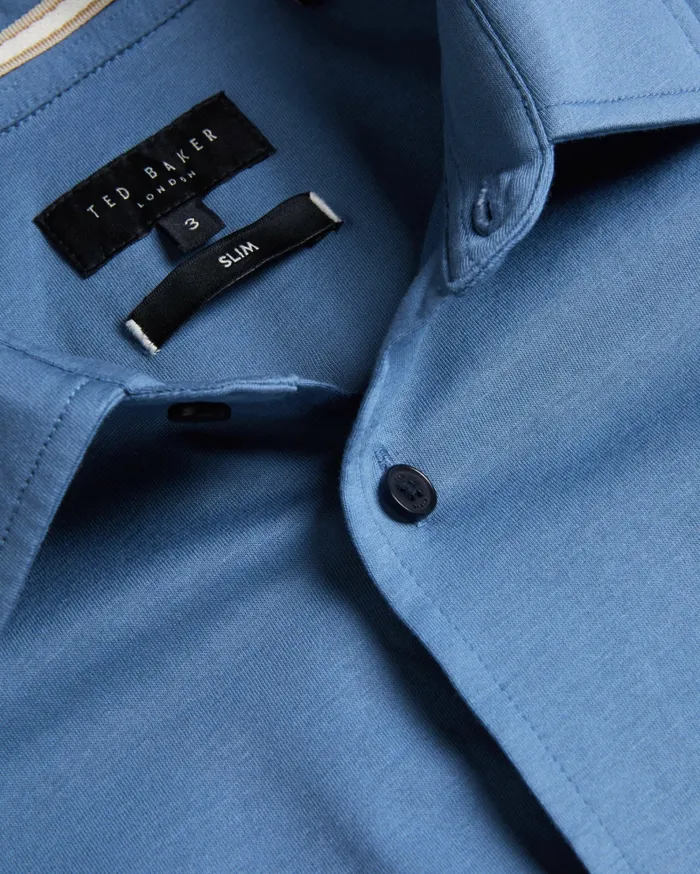 Men MARROS 8211 Long Sleeve Lustrous Jersey Shirt Medium Blue Ted Baker Shirts Men MARROS 8211 Long Sleeve Lustrous Jersey Shirt Medium Blue Ted Baker Shirts