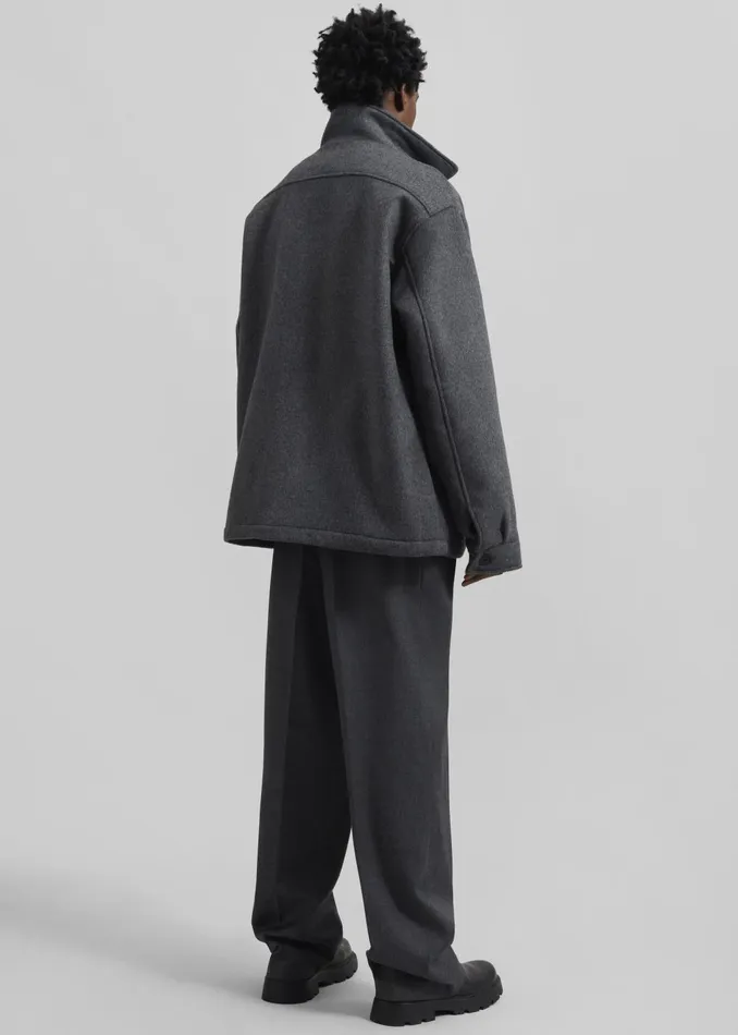 Men Mason Boxy Wool Jacket 8211 Charcoal The Frankie Shop Outerwear