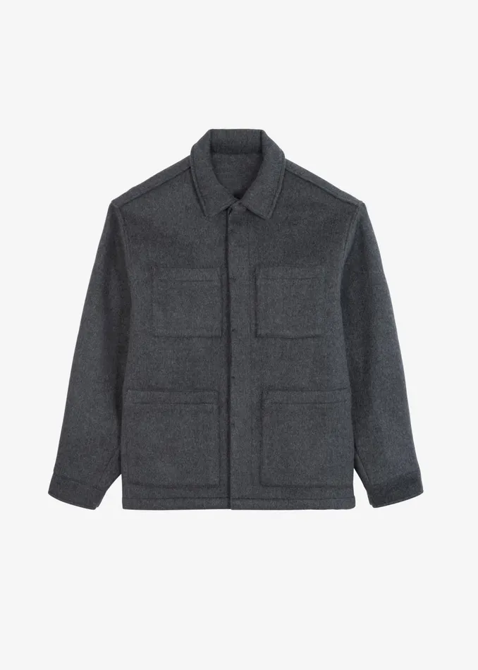 Men Mason Boxy Wool Jacket 8211 Charcoal The Frankie Shop Outerwear
