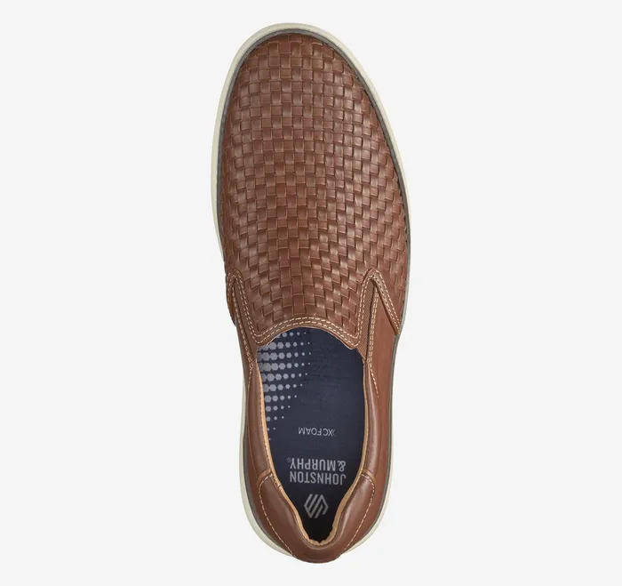 Men McGuffey 2 Woven SlipOn Tan Woven Full Grain SlipOns and Loafers Johnston and Murphy