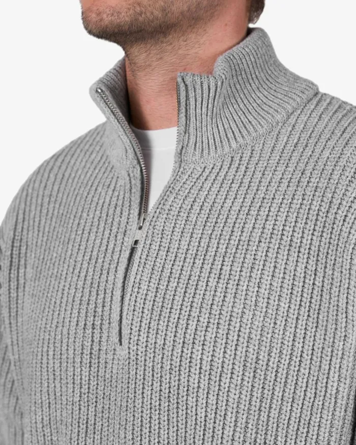 Men Merino Quarter Zip Magenta Blaze Colorful Standard Knit Sweaters