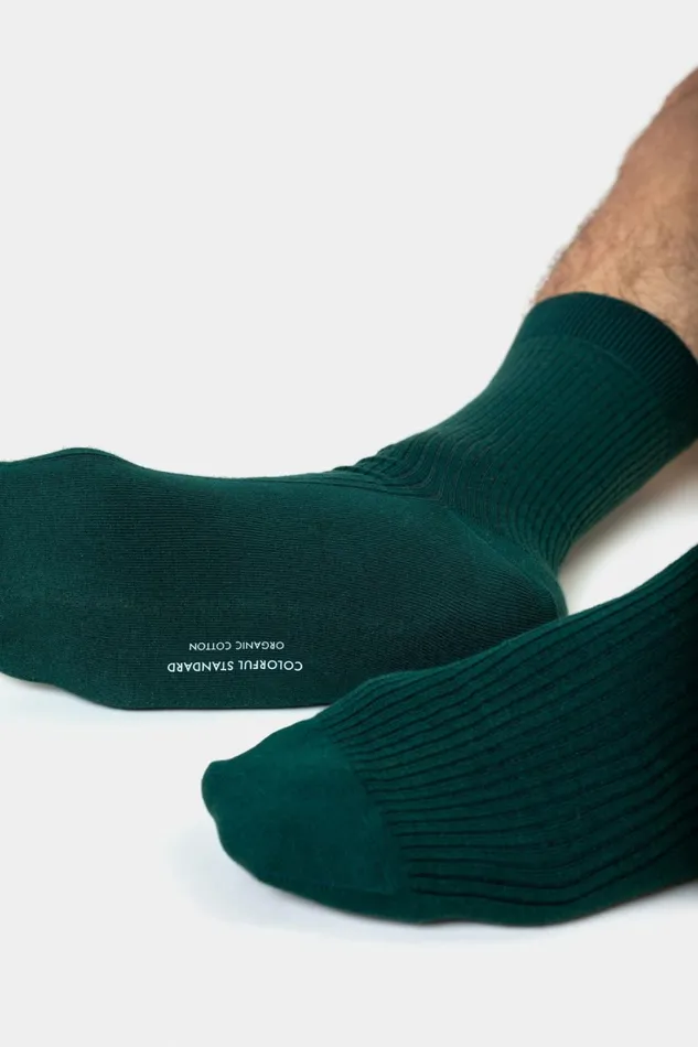 Men Merino Wool Blend Sock Stone Blue Colorful Standard Socks and
