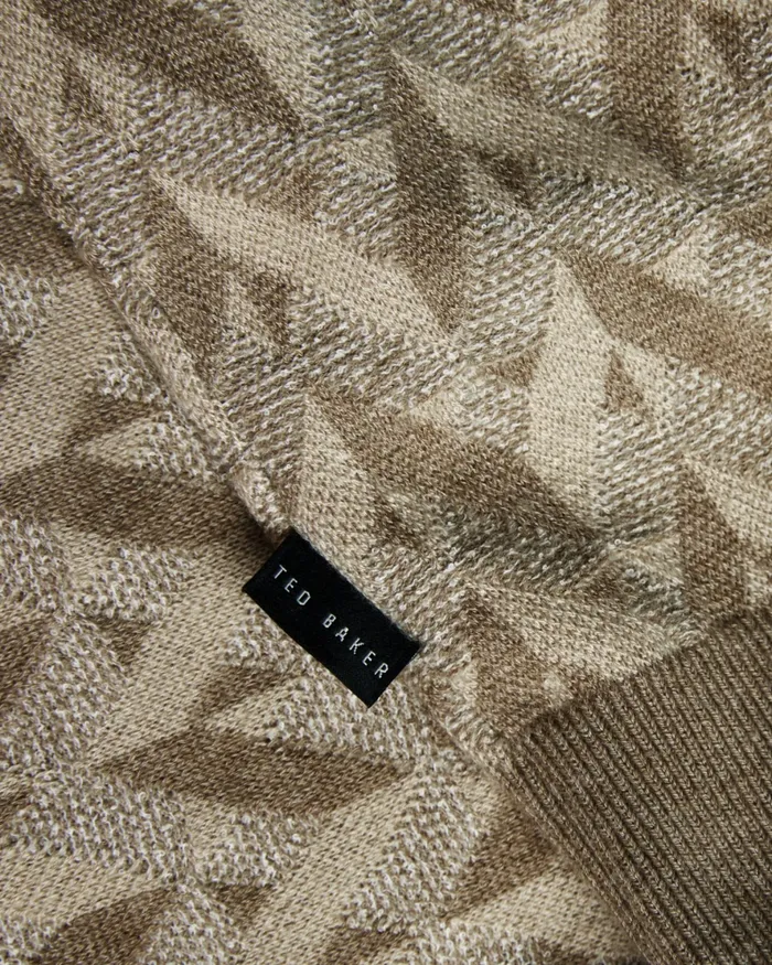 Men MITFORD 8211 Boucle Jacquard Knit Zip Polo Natural Ted Baker Polo Shirts Men MITFORD 8211 Boucle Jacquard Knit Zip Polo Natural Ted Baker Polo Shirts