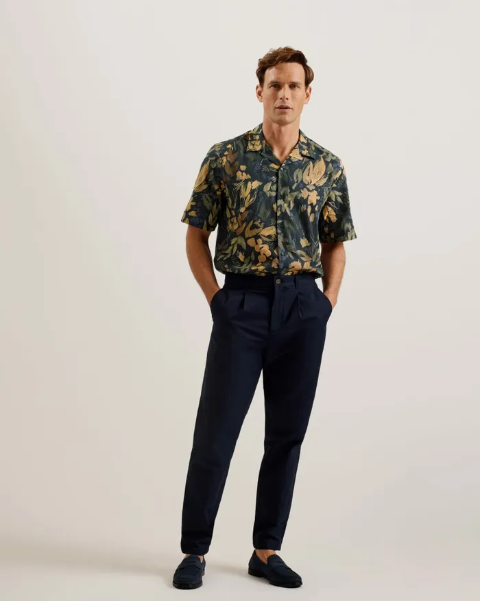 Men MOSELLE 8211 Short Sleeve Floral Print Shirt Black Ted Baker Shirts Men MOSELLE 8211 Short Sleeve Floral Print Shirt Black Ted Baker Shirts
