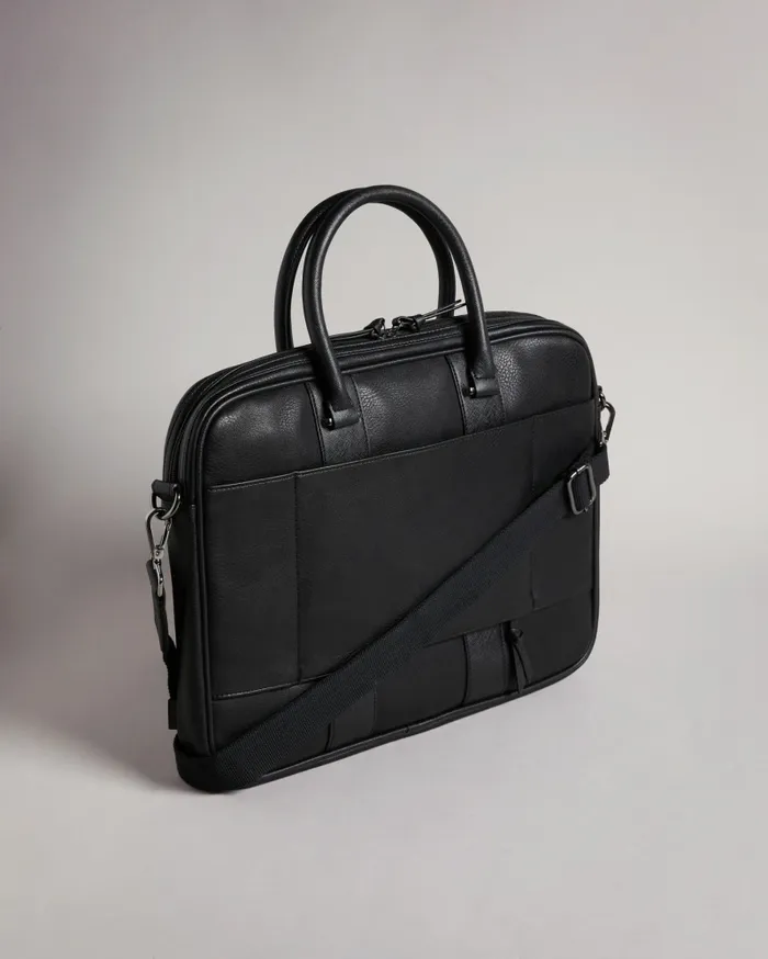 Men NEVVER 8211 Striped PU Document Bag Black Ted Baker Work Bags Men NEVVER 8211 Striped PU Document Bag Black Ted Baker Work Bags