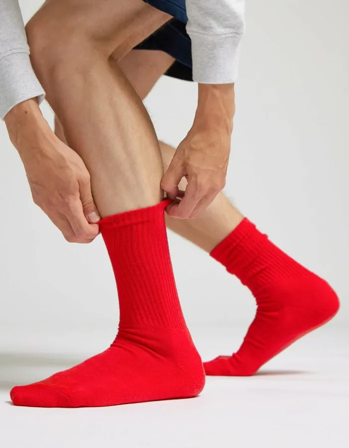 Men Organic Active Sock Optical White Colorful Standard Socks and